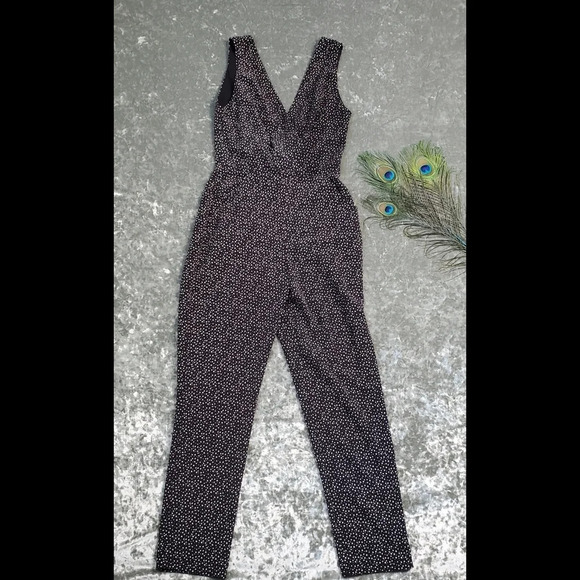 Sam Edelman Enchanted Kiss Polka Dot Black Jumpsuit - Picture 2 of 11